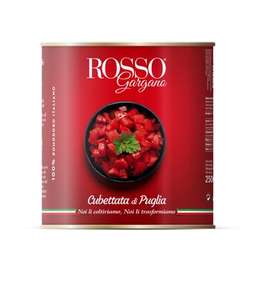 Томаты Rosso Gargano Cubetti нарезанные кубиками в собственном соку, 2.5 кг